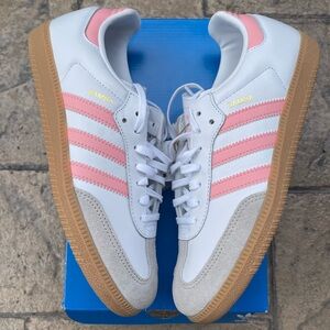 Size 6Y - Adidas Samba ‘White Coral Pink’